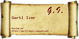 Gertl Izor névjegykártya